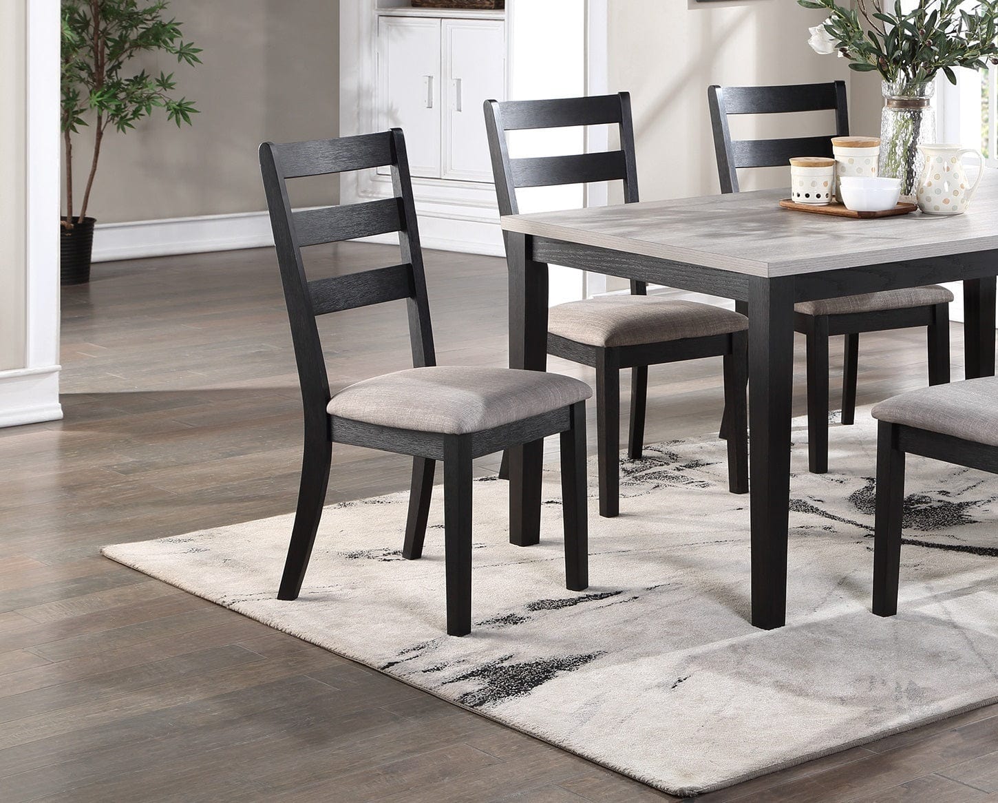 1st Choice Furniture Direct Dining Sets 1st Choice Natural Wooden 7pc Cushion Dining Set with Back Side Chairs