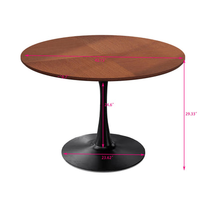 1st Choice Furniture Direct Dining Table 1st Choice 42" Round Dining Table Modern Design with Printed Oak Grain
