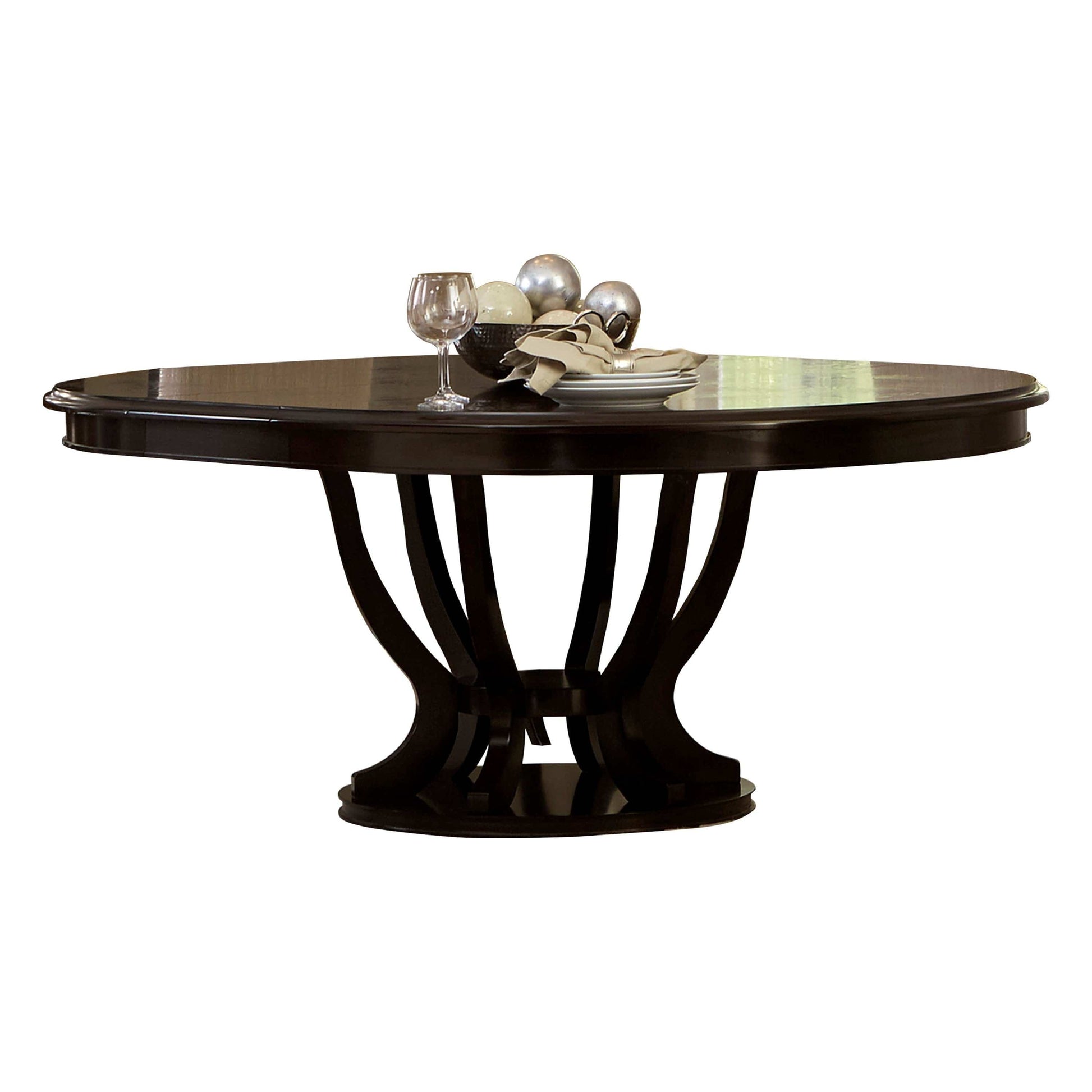 1st Choice Furniture Direct Dining Table 1st Choice Espresso Finish Pedestal Dining Table with Extension Leaf