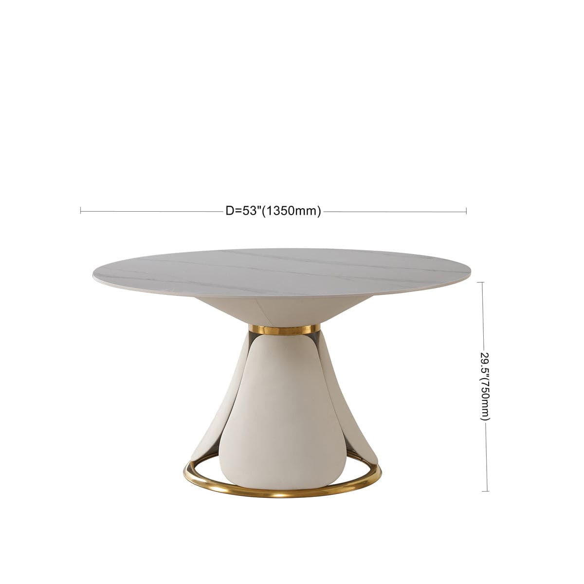 1st Choice Furniture Direct Dining Table 1st Choice Modern 53" Round Dining Table in Sintered Stone Finish