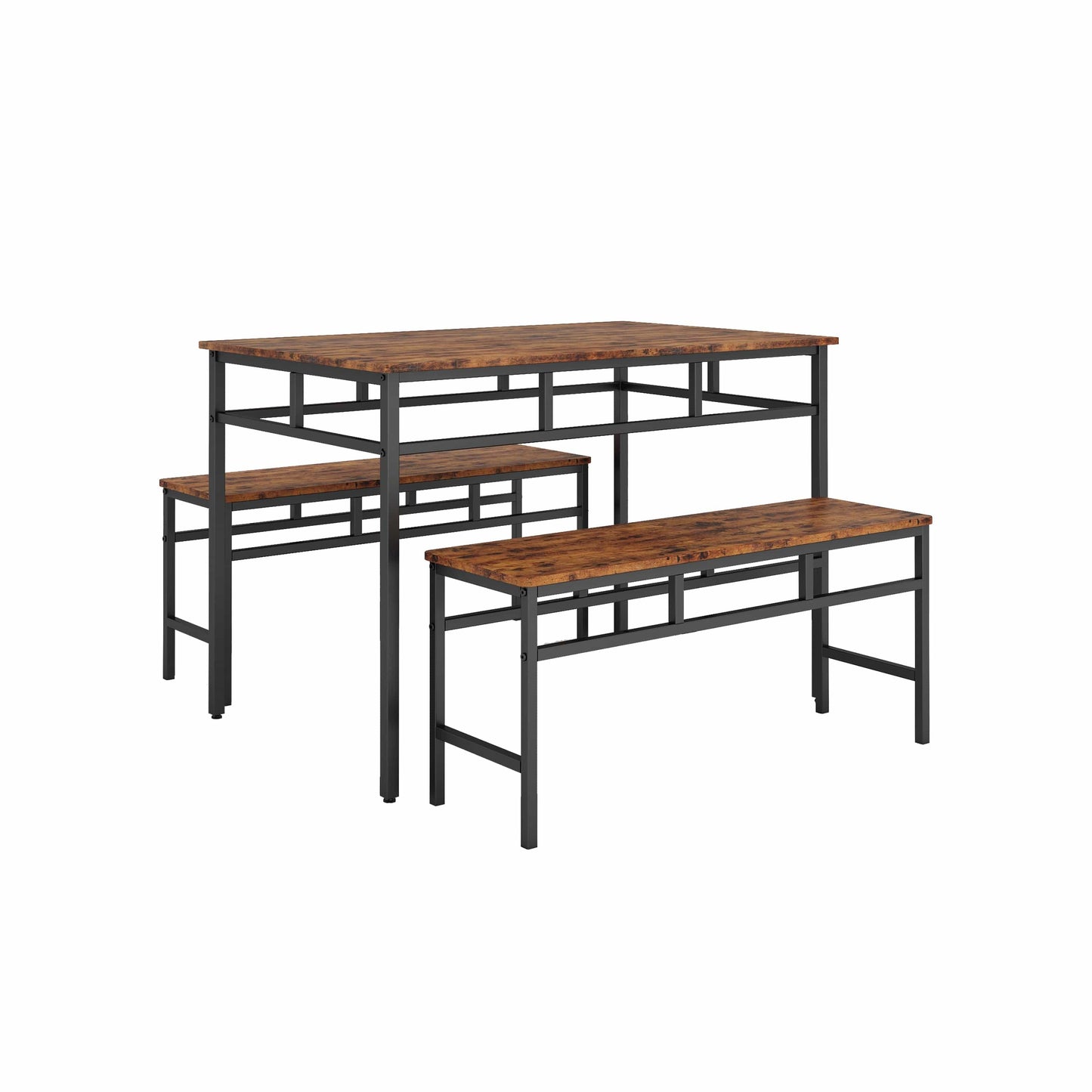 1st Choice Furniture Direct Dining Table Set 1st Choice Industrial Style 3PC Dining Set in Rustic Brown Finish