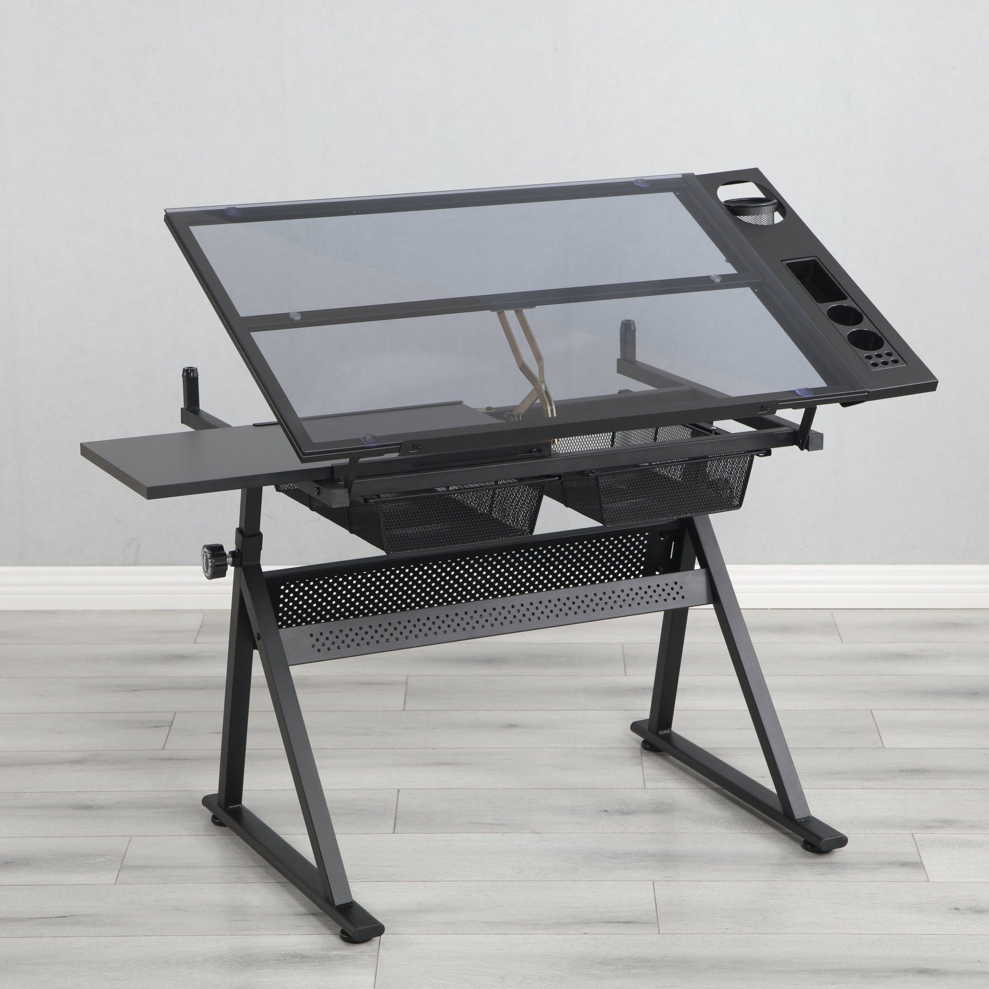 1st Choice Furniture Direct Drafting Table 1st Choice Black Glass Drafting Table with Adjustable Height & Chair