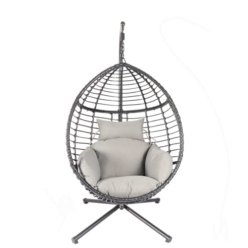 1st Choice Furniture Direct Egg Swing Chair 1st Choice Grey Egg Swing Chair - 300 lbs Capacity with Cushion & Stand