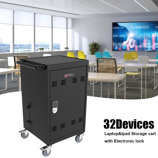 1st Choice Furniture Direct Electronic Cabinet 1st Choice Black Mobile Charging Cart and Cabinet for Tablets & Laptops