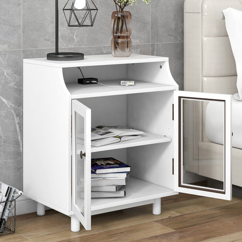 1st Choice Furniture Direct Elegant Mid-Century Modern Nightstand | Versatile Storage & USB Charging