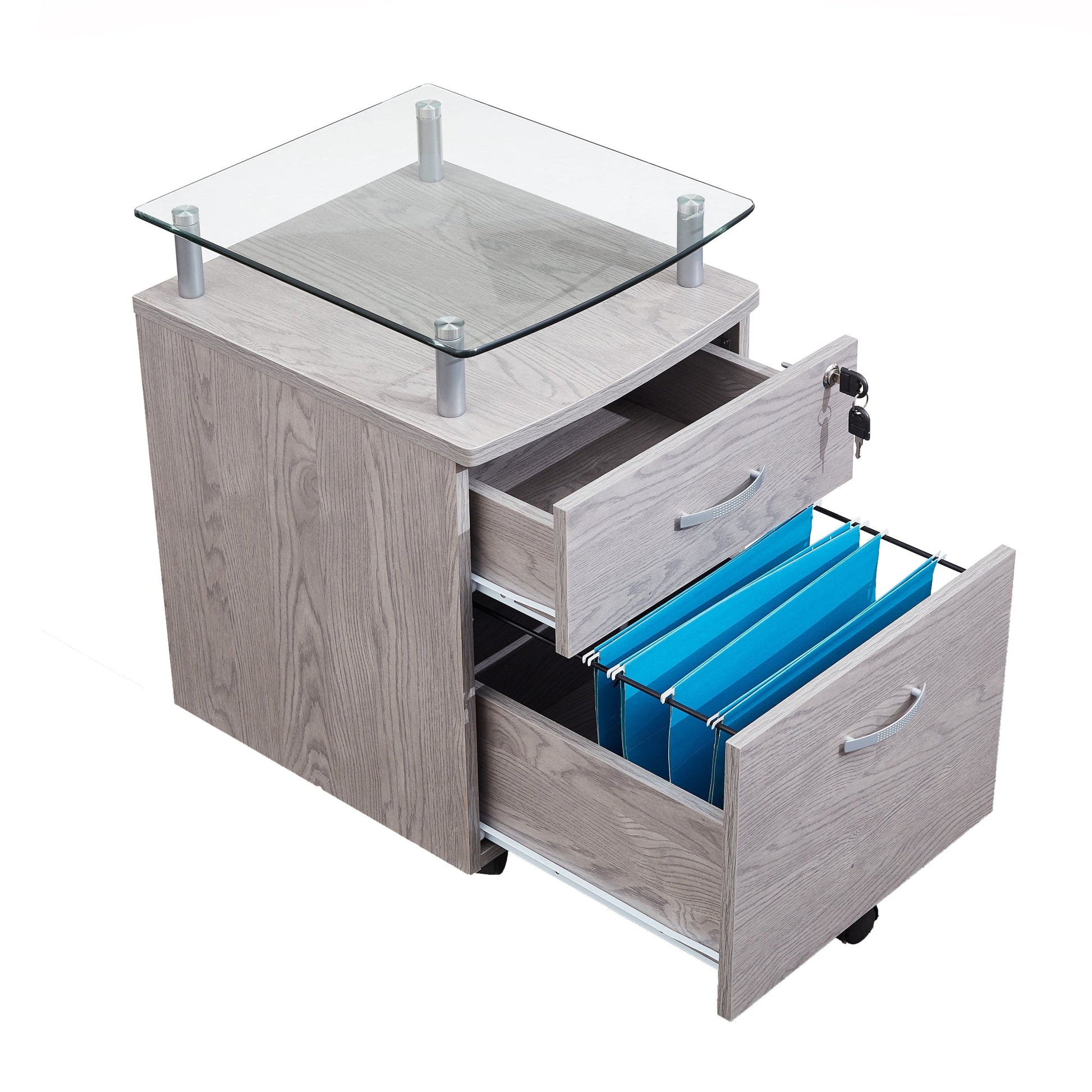 1st Choice Furniture Direct File Cabinet 1st Choice Grey Techni Mobili Rolling File Cabinet with Glass Top
