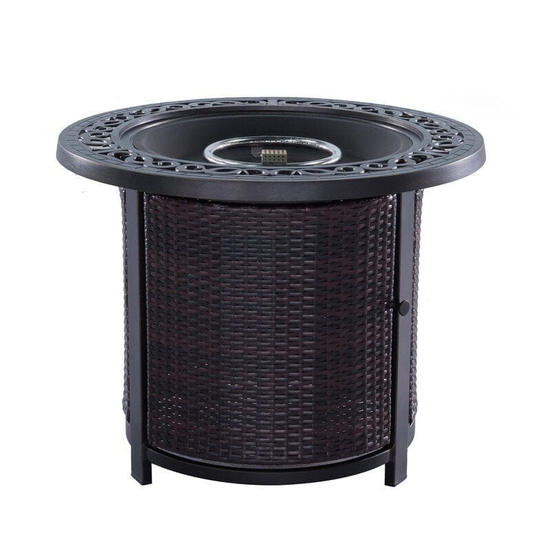 1st Choice Furniture Direct Firepit Table 1st Choice Stylish Round Firepit Table with Wicker Base in Bronze