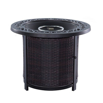 1st Choice Furniture Direct Firepit Table 1st Choice Stylish Round Firepit Table with Wicker Base in Bronze