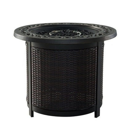 1st Choice Furniture Direct Firepit Table 1st Choice Stylish Round Firepit Table with Wicker Base in Bronze