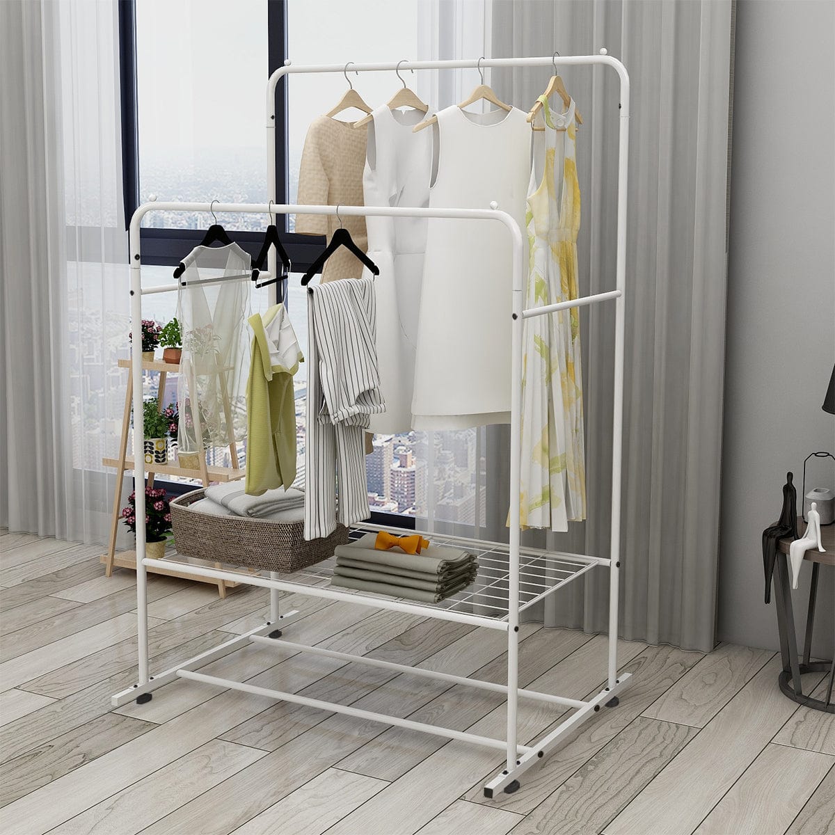 1st Choice Furniture Direct Hanger Rack 1st Choice Multi-tiered Clothing Organizer with Double Rods