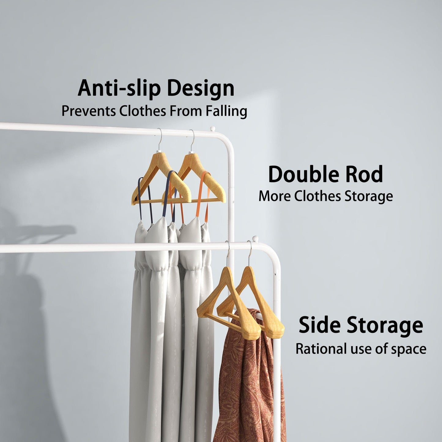 1st Choice Furniture Direct Hanger Rack 1st Choice Multi-tiered Clothing Organizer with Double Rods