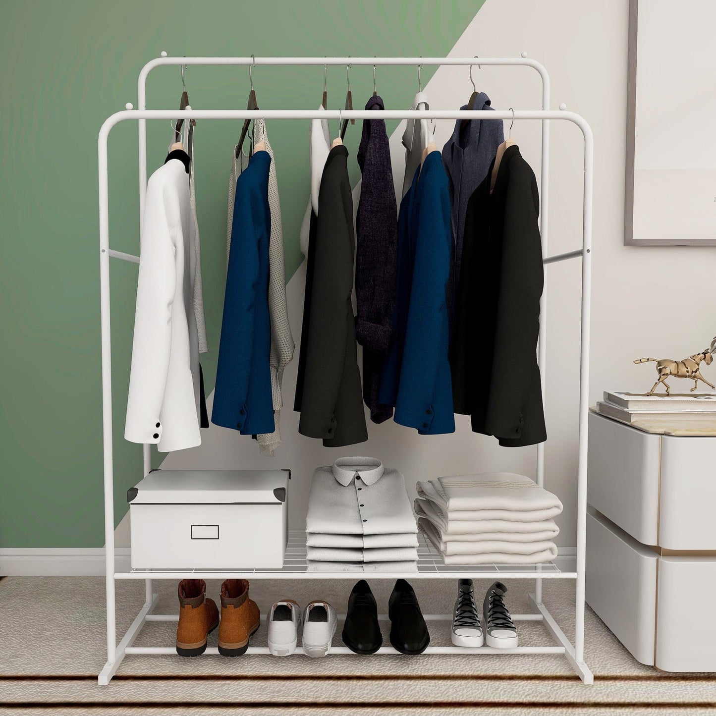 1st Choice Furniture Direct Hanger Rack 1st Choice Multi-tiered Clothing Organizer with Double Rods