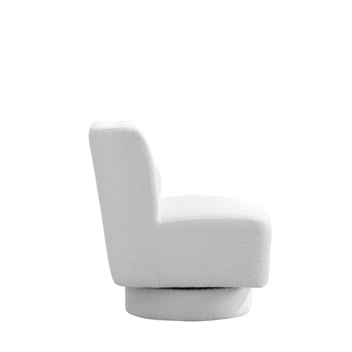1st Choice Furniture Direct Indoor Swivel Chair 1st Choice 360 Swivel Accent Chair for Living Room in Ivory Boucle
