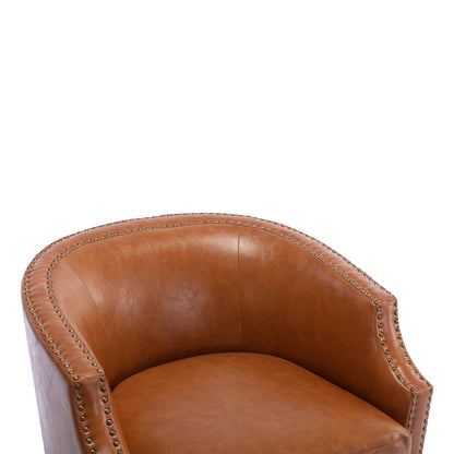1st Choice Furniture Direct Indoor Swivel Chair 1st Choice Modern Swivel Upholstered Chair in Light Brown Finish