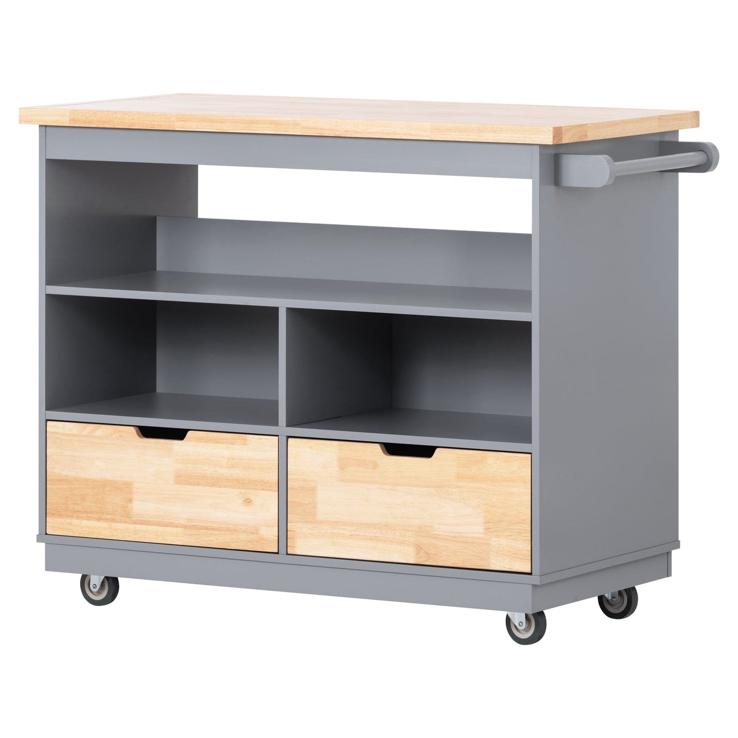 1st Choice Furniture Direct Kitchen Cart 1st Choice Kitchen Cart Rolling Mobile Island Solid Wood Top in Grey Blue