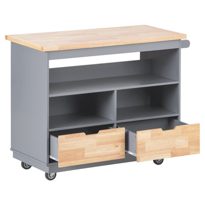 1st Choice Furniture Direct Kitchen Cart 1st Choice Kitchen Cart Rolling Mobile Island Solid Wood Top in Grey Blue