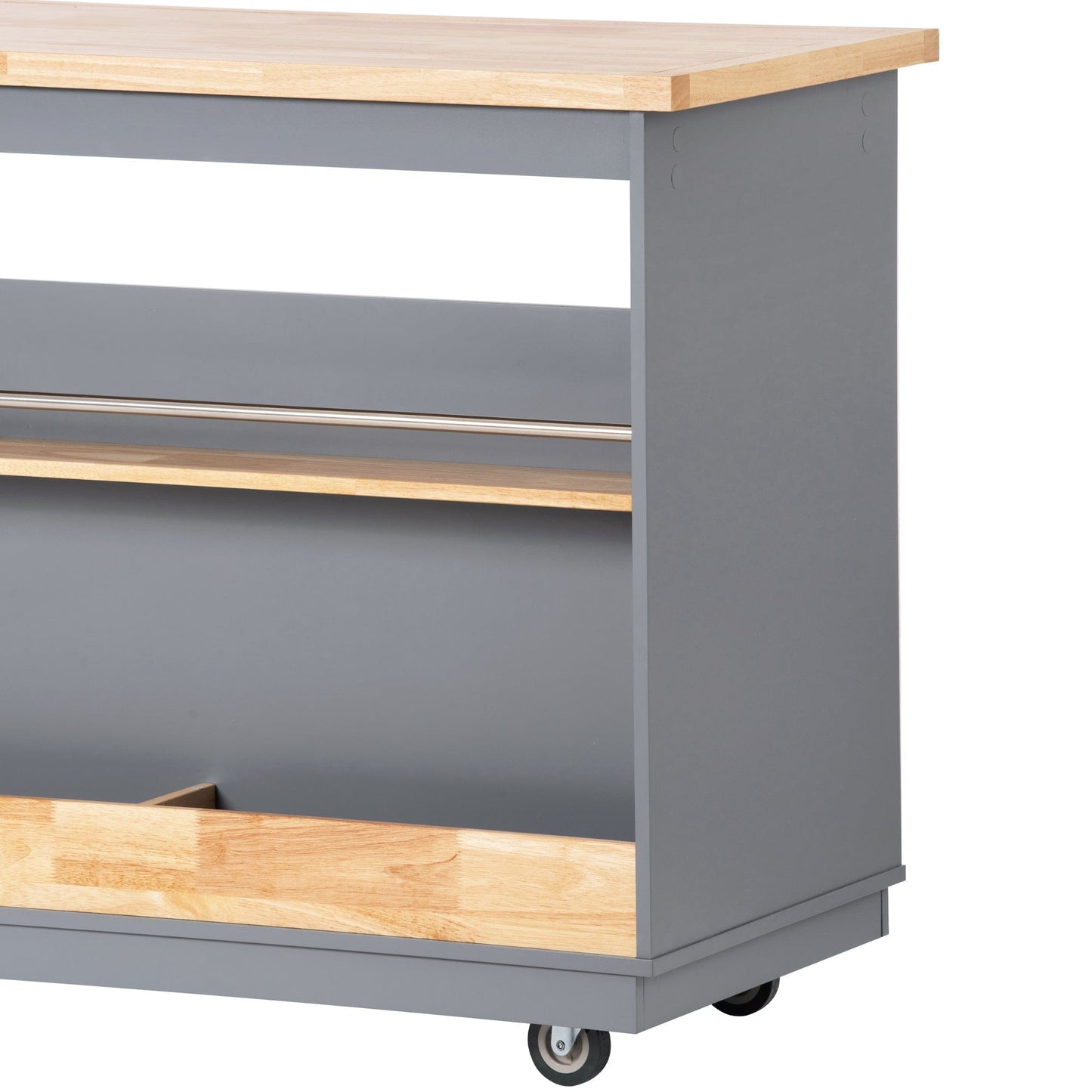 1st Choice Furniture Direct Kitchen Cart 1st Choice Kitchen Cart Rolling Mobile Island Solid Wood Top in Grey Blue