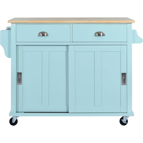 1st Choice Furniture Direct Kitchen Cart 1st Choice Mint Green Kitchen Cart with Drop-Leaf Countertop