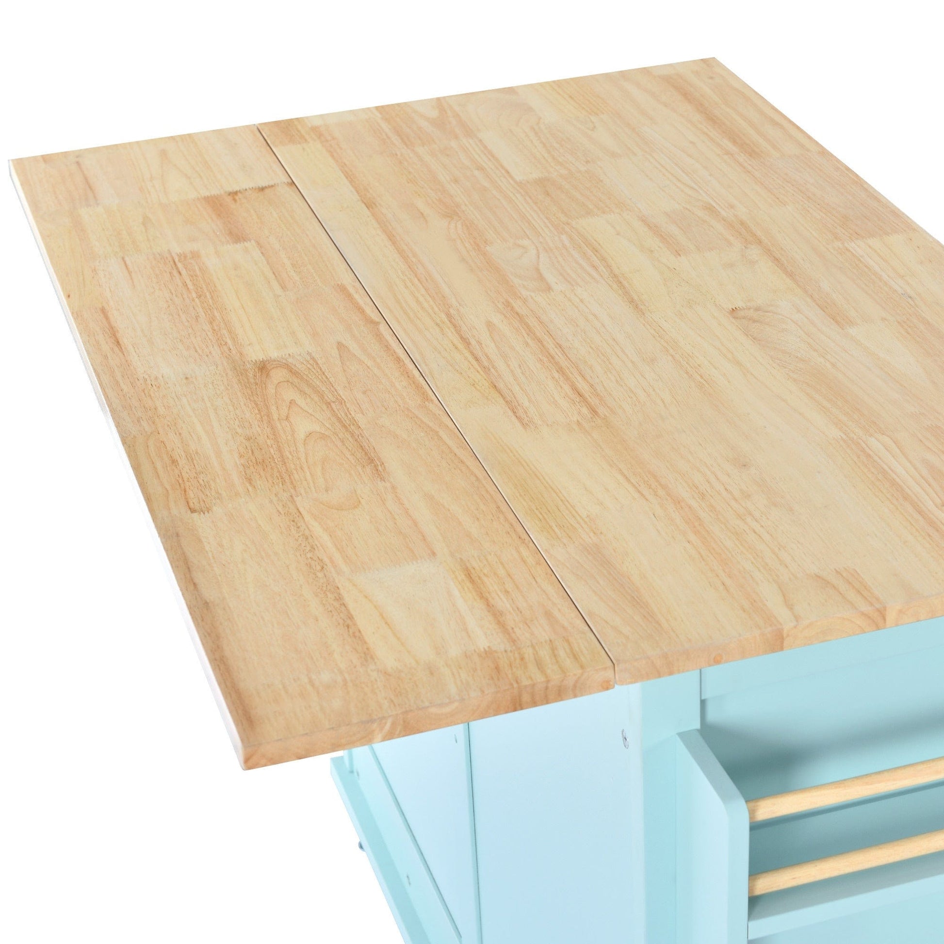 1st Choice Furniture Direct Kitchen Cart 1st Choice Mint Green Kitchen Cart with Drop-Leaf Countertop