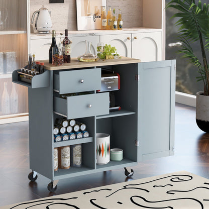 1st Choice Furniture Direct Kitchen Cart 1st Choice Mobile Kitchen Cart with Spice Rack, Towel Rack & 2 Drawers