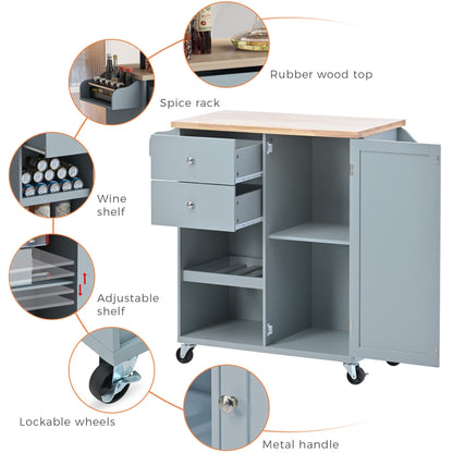 1st Choice Furniture Direct Kitchen Cart 1st Choice Mobile Kitchen Cart with Spice Rack, Towel Rack & 2 Drawers