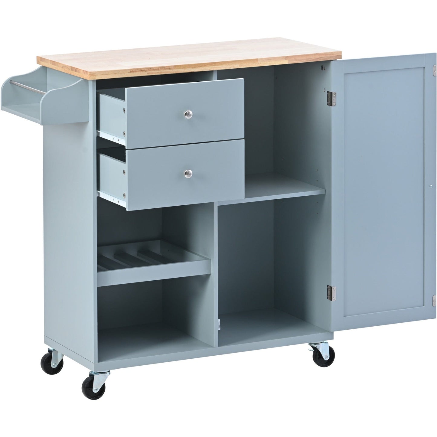 1st Choice Furniture Direct Kitchen Cart 1st Choice Mobile Kitchen Cart with Spice Rack, Towel Rack & 2 Drawers