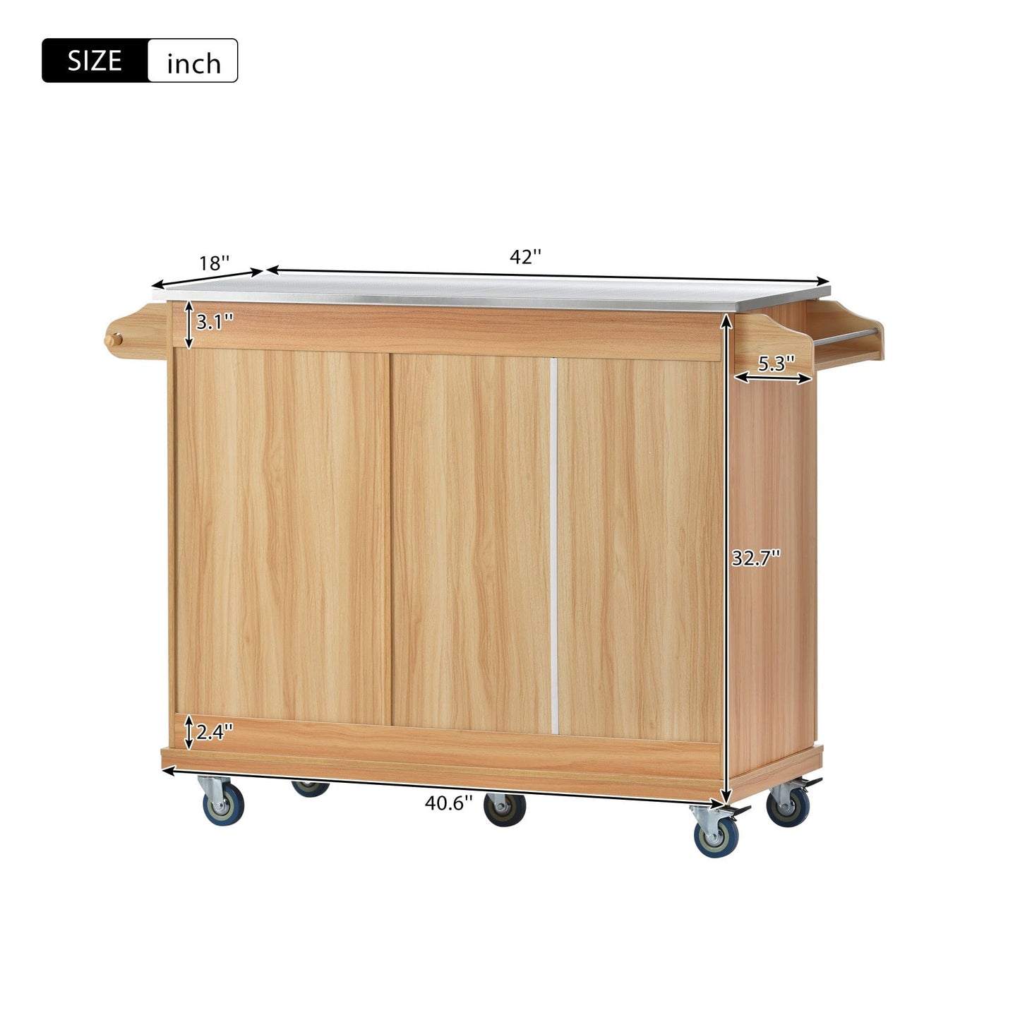 1st Choice Furniture Direct Kitchen Cart 1st Choice Stylish Kitchen Cart Storage on Wheels & Stainless Steel Top