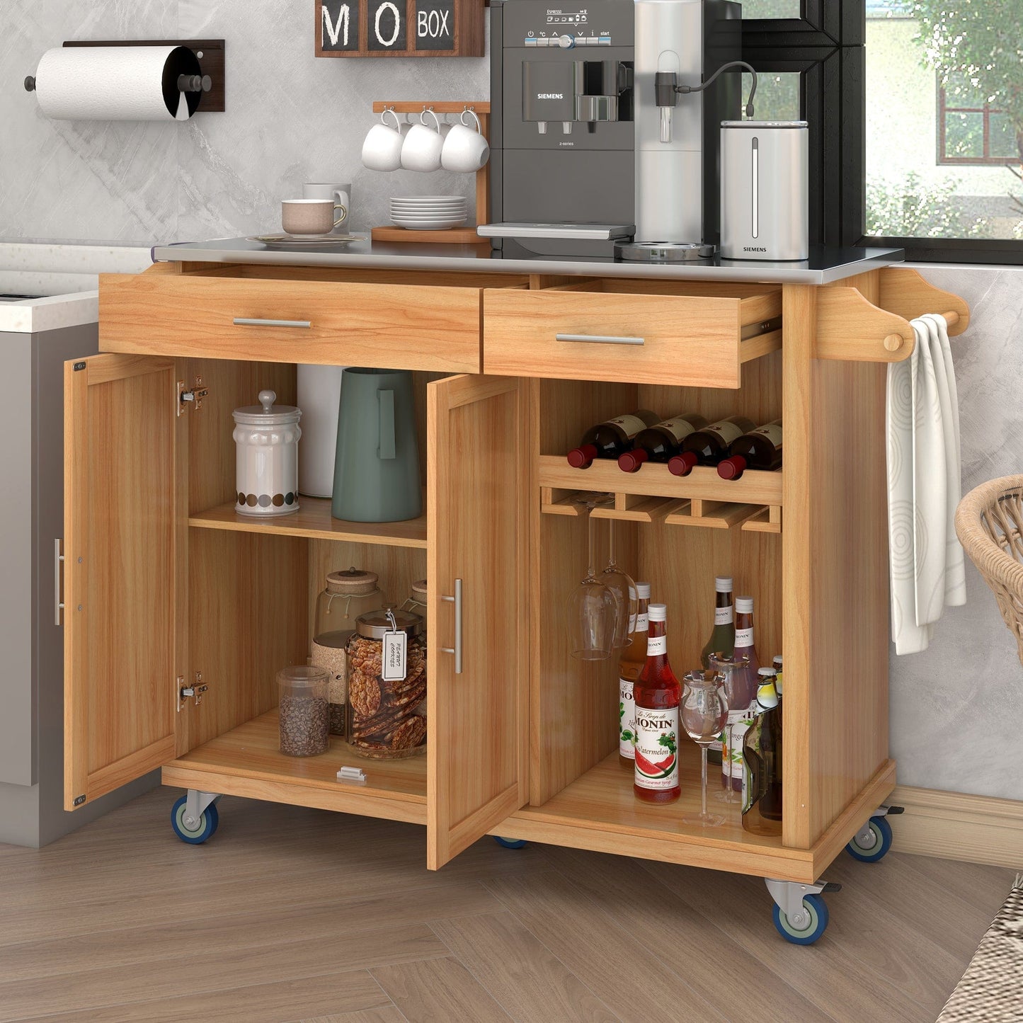 1st Choice Furniture Direct Kitchen Cart 1st Choice Stylish Kitchen Cart Storage on Wheels & Stainless Steel Top