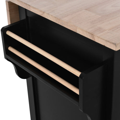 1st Choice Furniture Direct Kitchen Cart 1st Choice Stylish Kitchen Cart w/ Rubberwood Storage Cabinet in Black