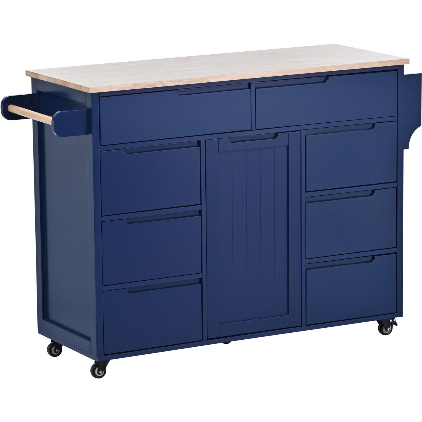 1st Choice Furniture Direct Kitchen Cart 1st Choice Versatile Kitchen Island with 8 Handle-Free Drawers