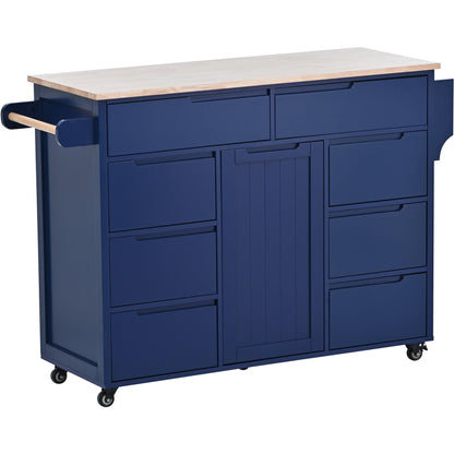 1st Choice Furniture Direct Kitchen Cart 1st Choice Versatile Kitchen Island with 8 Handle-Free Drawers