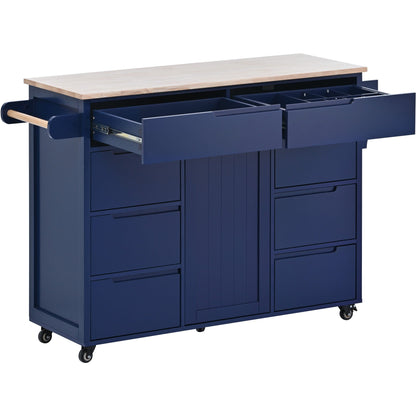 1st Choice Furniture Direct Kitchen Cart 1st Choice Versatile Kitchen Island with 8 Handle-Free Drawers