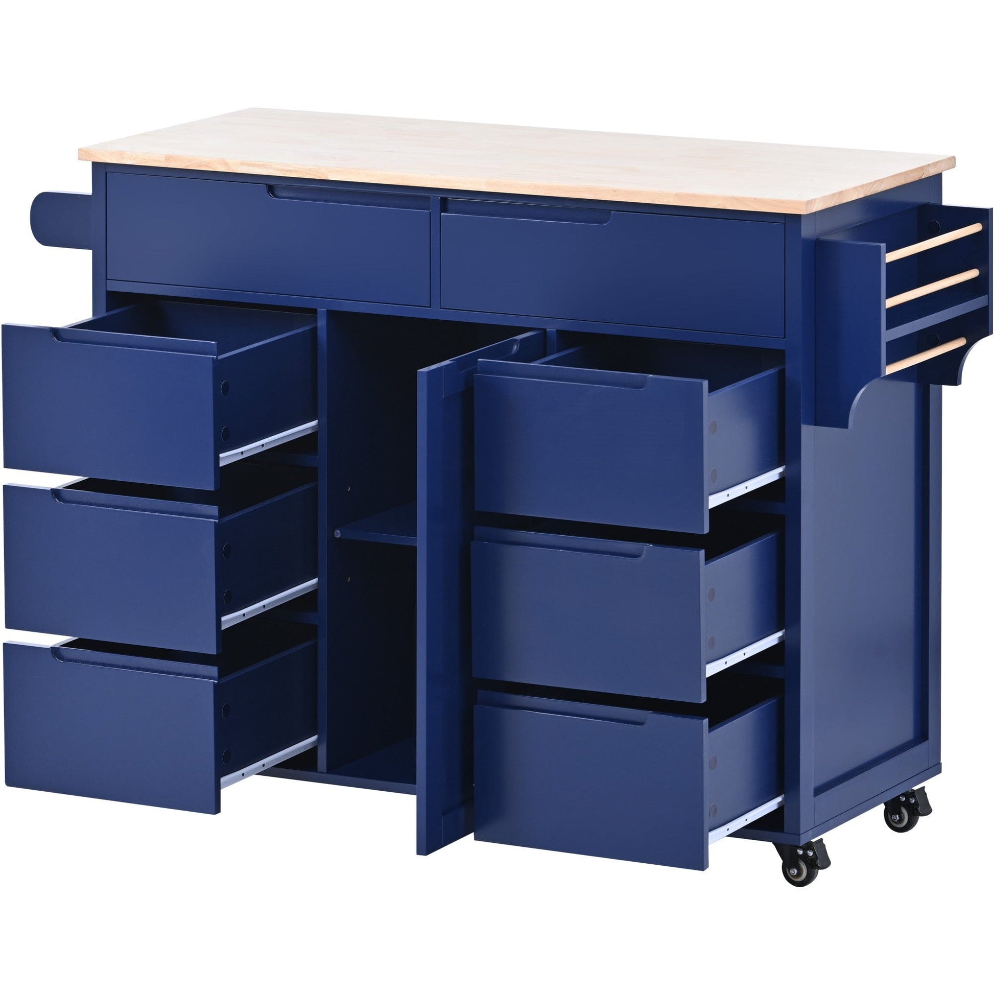 1st Choice Furniture Direct Kitchen Cart 1st Choice Versatile Kitchen Island with 8 Handle-Free Drawers