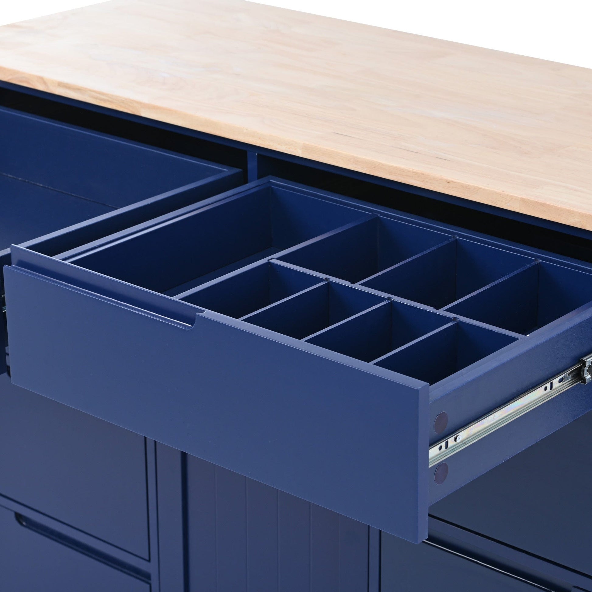 1st Choice Furniture Direct Kitchen Cart 1st Choice Versatile Kitchen Island with 8 Handle-Free Drawers