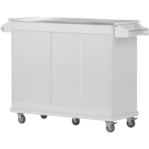 1st Choice Furniture Direct Kitchen Cart 1st Choice Versatile Stainless Steel Top Kitchen Cart with Storage Cabinet