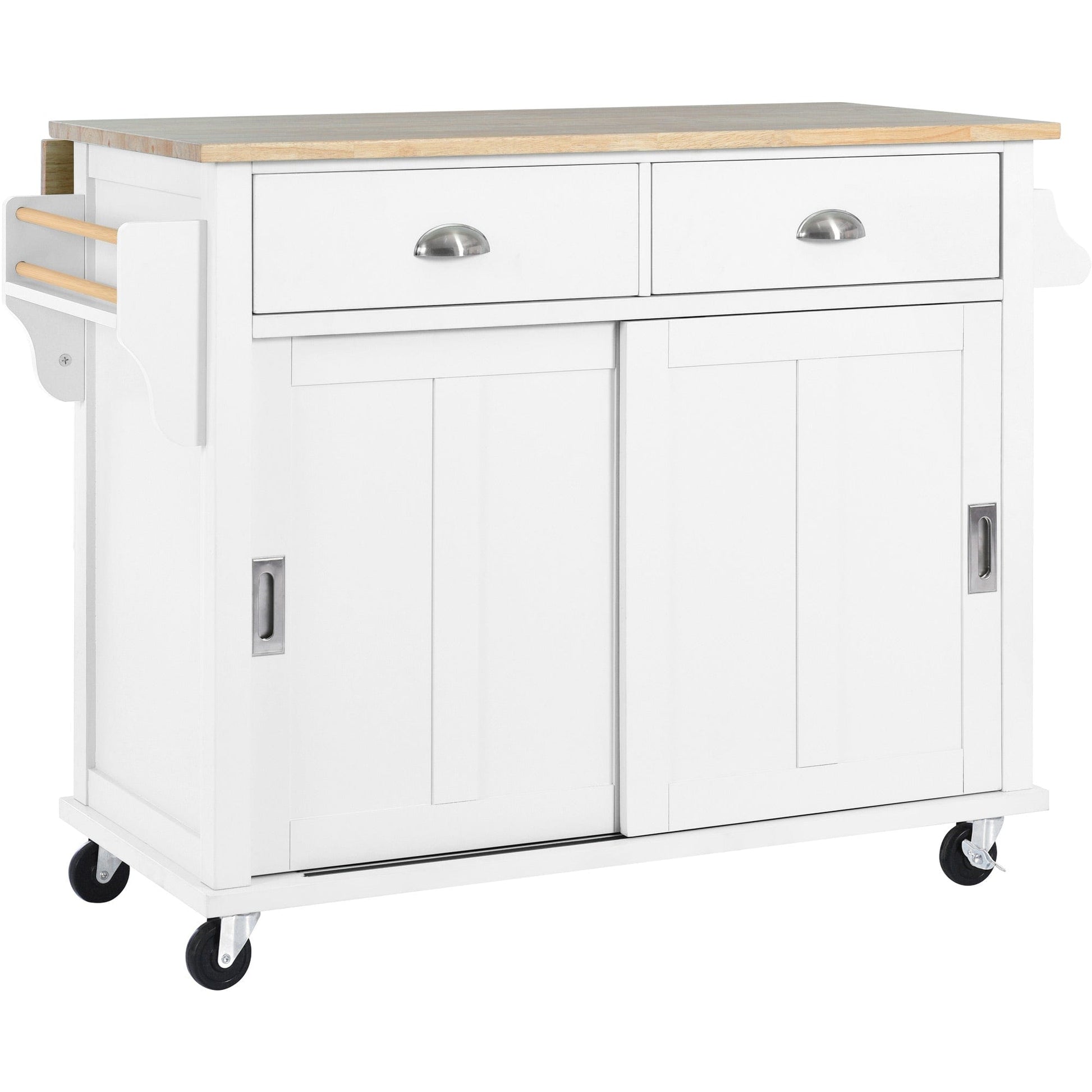 1st Choice Furniture Direct Kitchen Cart 1st Choice White Kitchen Cart with Storage Cabinet and 2 Drawers