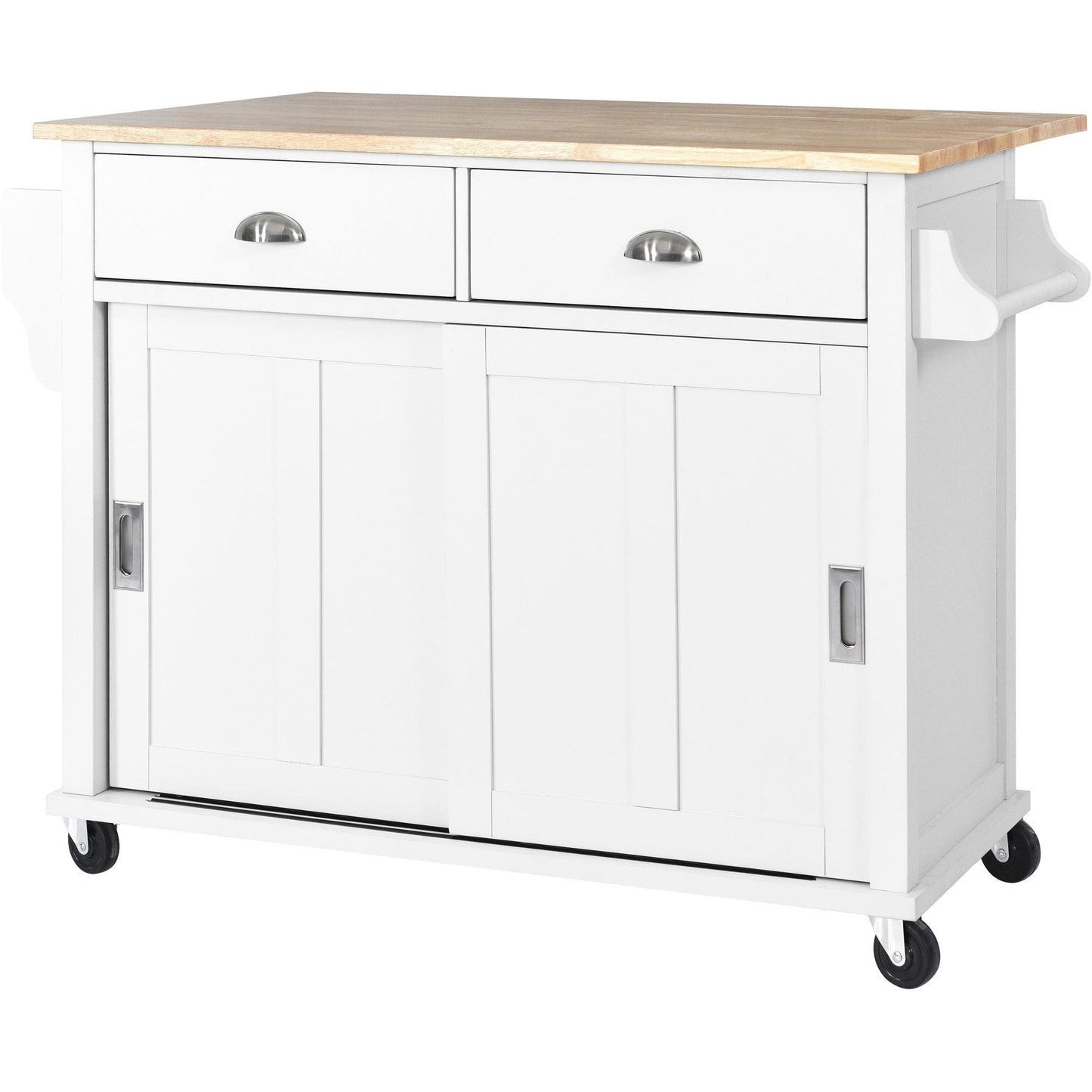 1st Choice Furniture Direct Kitchen Cart 1st Choice White Kitchen Cart with Storage Cabinet and 2 Drawers