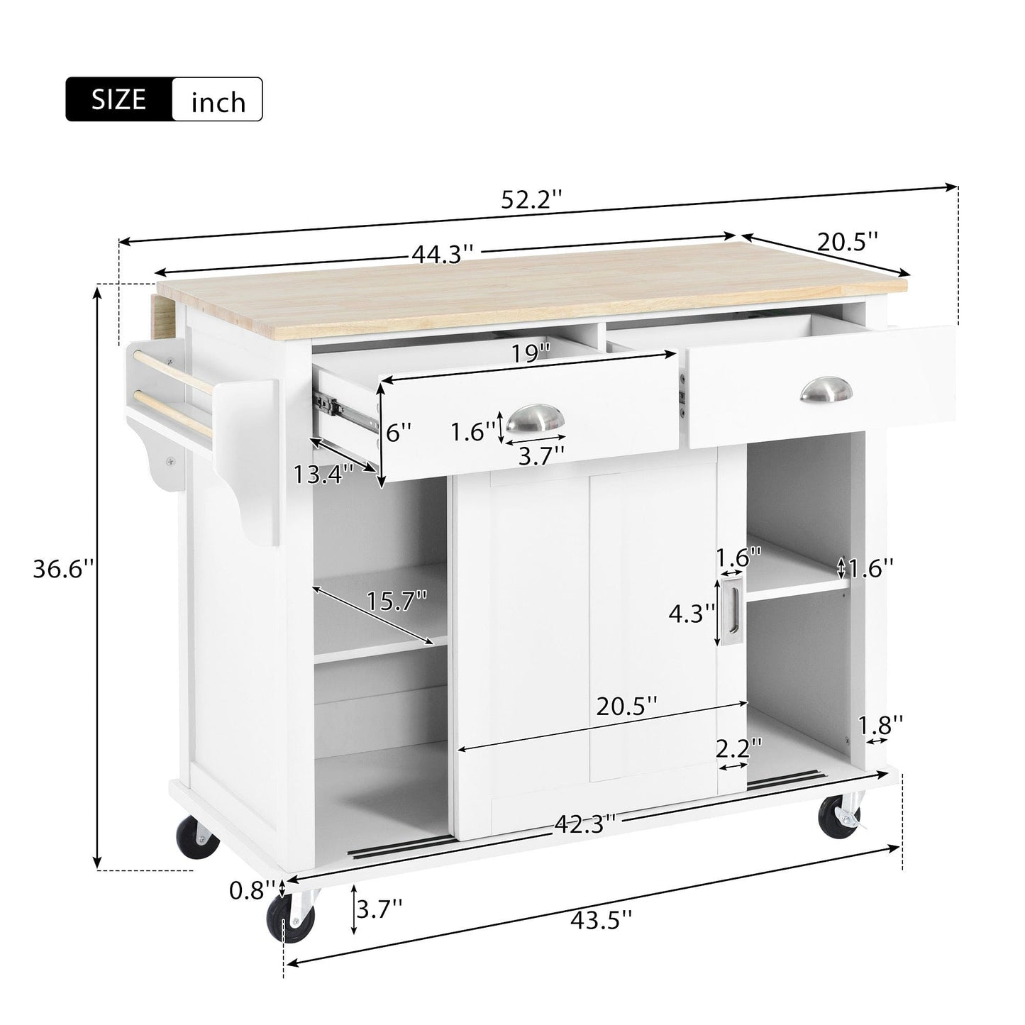 1st Choice Furniture Direct Kitchen Cart 1st Choice White Kitchen Cart with Storage Cabinet and 2 Drawers