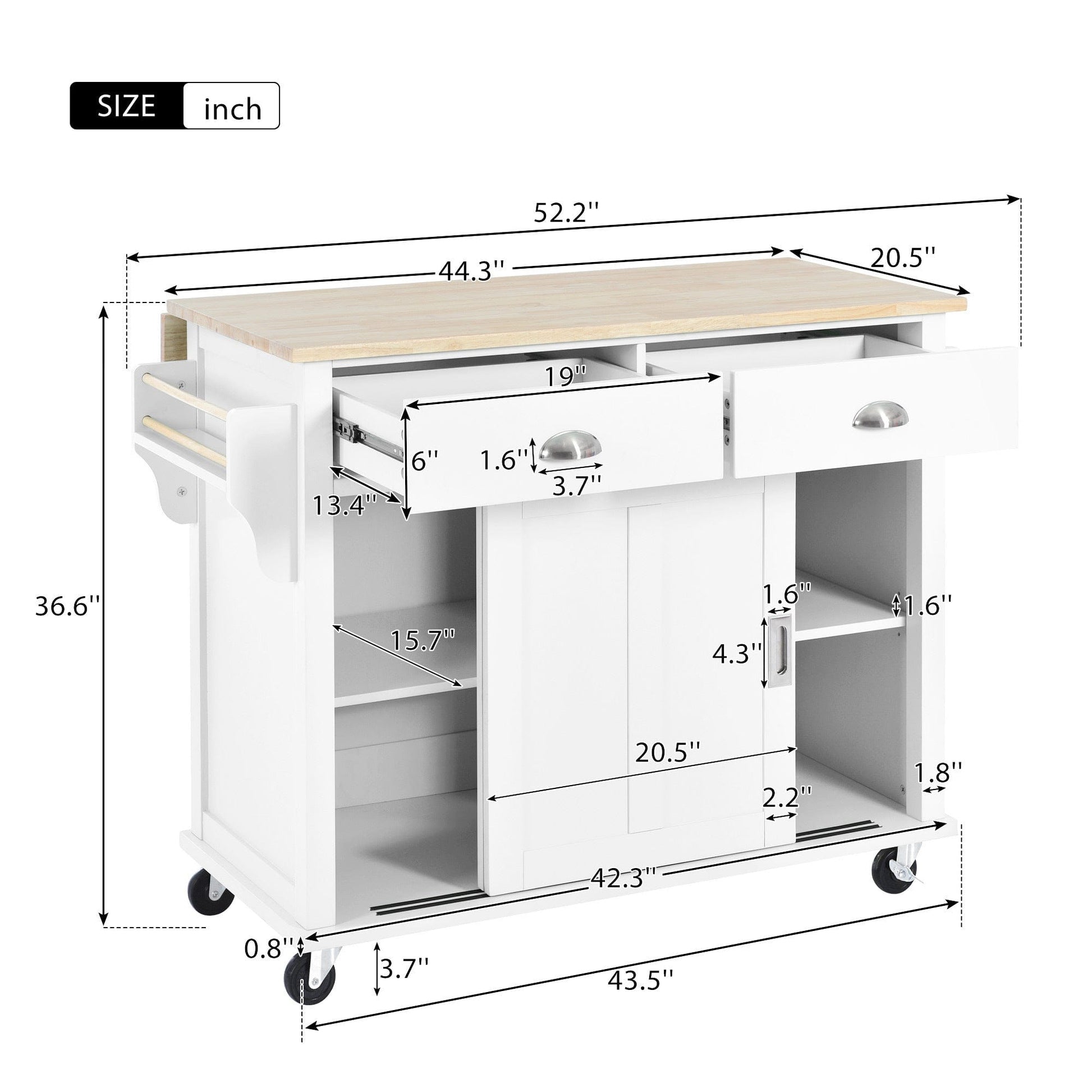 1st Choice Furniture Direct Kitchen Cart 1st Choice White Kitchen Cart with Storage Cabinet and 2 Drawers