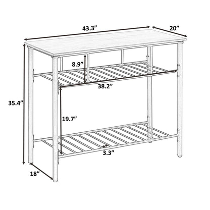 1st Choice Furniture Direct Kitchen Island 1st Choice Farmhouse White Counter Height Kitchen Island with Storage