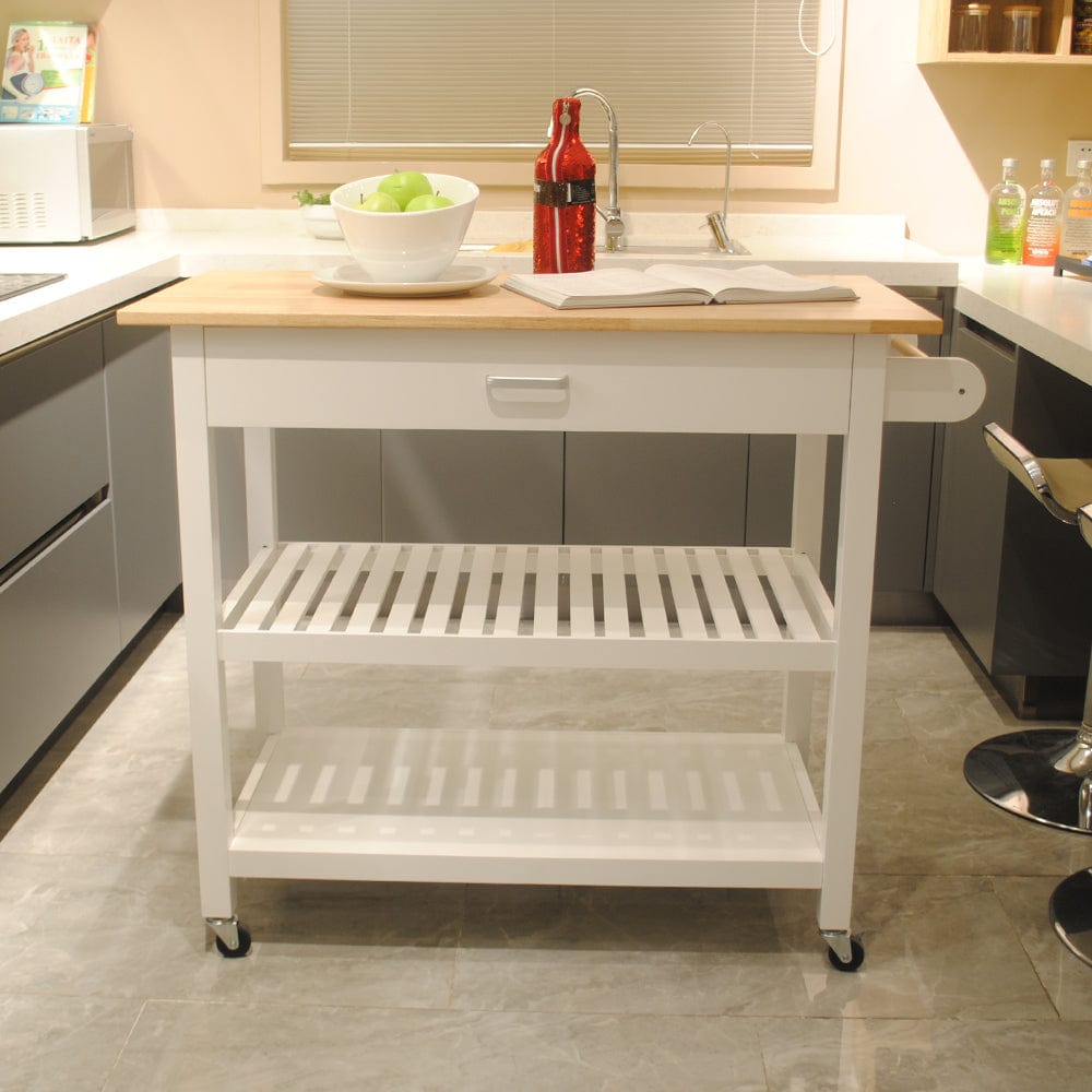 1st Choice Furniture Direct Kitchen Island 1st Choice Mobile Kitchen Island with Lockable Wheels & Display Shelf