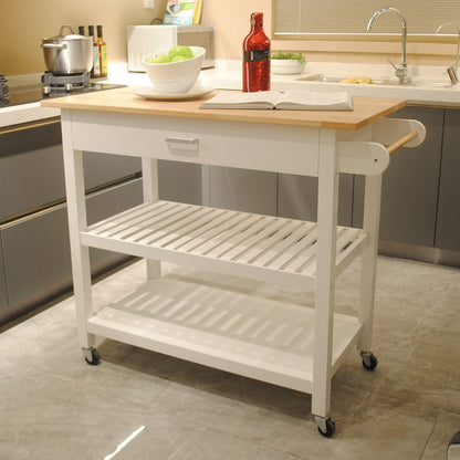 1st Choice Furniture Direct Kitchen Island 1st Choice Mobile Kitchen Island with Lockable Wheels & Display Shelf