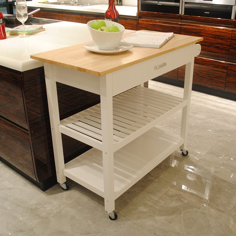 1st Choice Furniture Direct Kitchen Island 1st Choice Mobile Kitchen Island with Lockable Wheels & Display Shelf