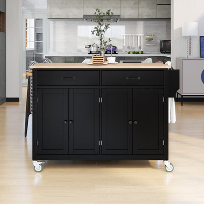 1st Choice Furniture Direct Kitchen Island Cart 1st Choice Black Kitchen Island Cart w/2 Drawers + Spice & Towel Racks