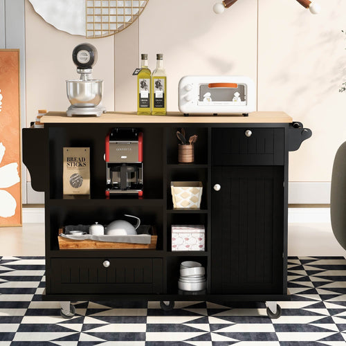 1st Choice Furniture Direct Kitchen Island Cart 1st Choice Premium Quality Island Cart with Storage Cabinet in Black