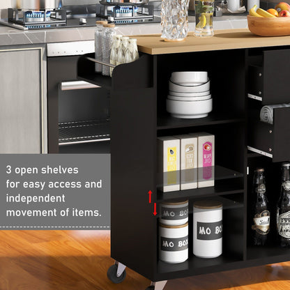 1st Choice Furniture Direct Kitchen Island Cart 1st Choice Rolling Mobile Kitchen Island Cart with Storage in Black