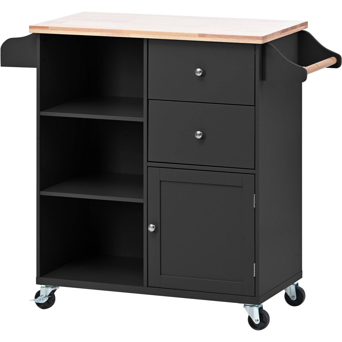 1st Choice Furniture Direct Kitchen Island Cart 1st Choice Rolling Mobile Kitchen Island Cart with Storage in Black