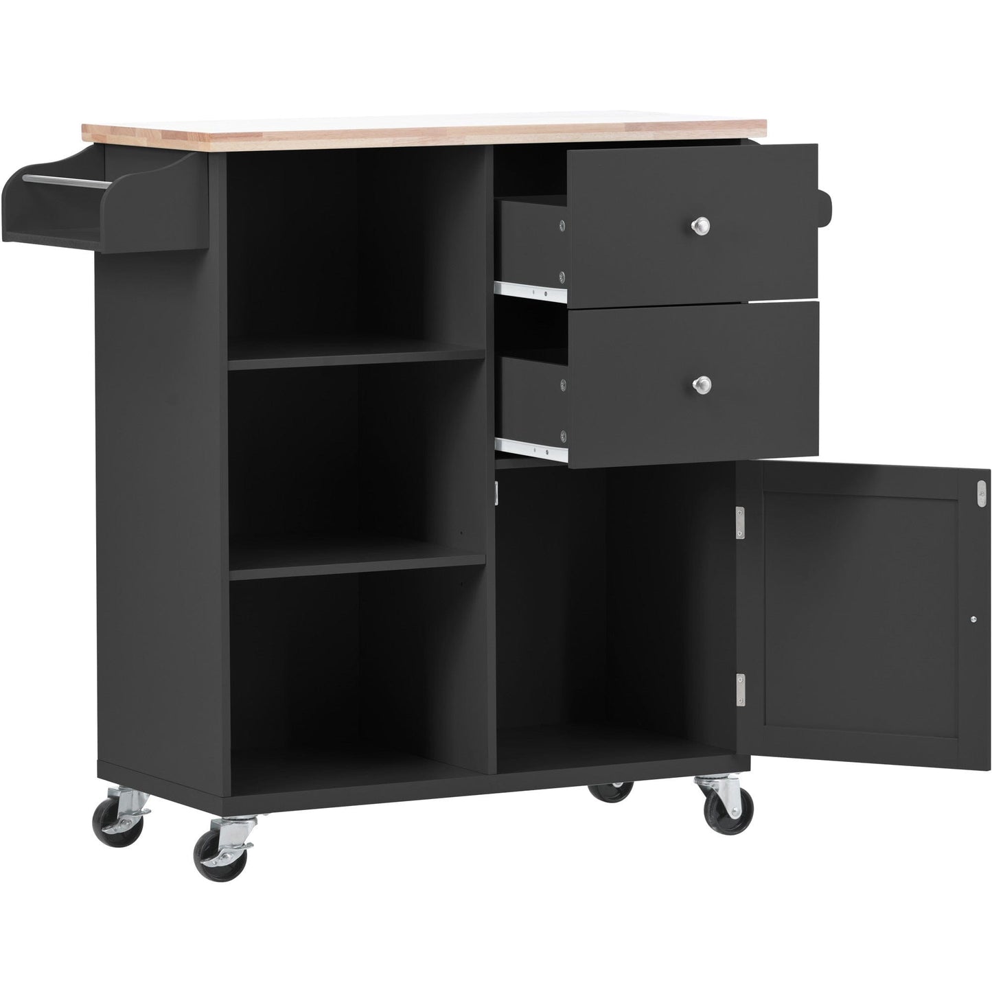 1st Choice Furniture Direct Kitchen Island Cart 1st Choice Rolling Mobile Kitchen Island Cart with Storage in Black