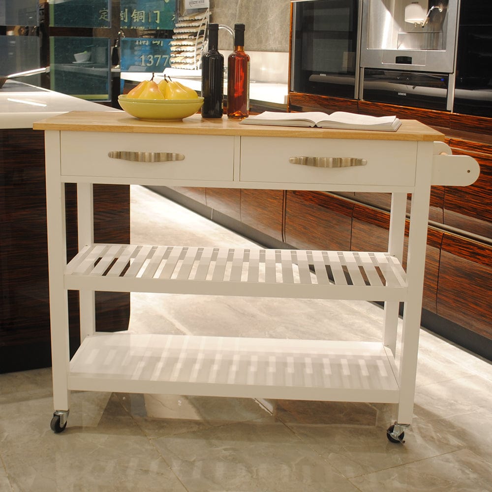 1st Choice Furniture Direct Kitchen Island Cart 1st Choice Rubber Wood Top Mobile Kitchen Island & Cart with Drawers