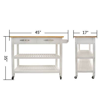 1st Choice Furniture Direct Kitchen Island Cart 1st Choice Rubber Wood Top Mobile Kitchen Island & Cart with Drawers